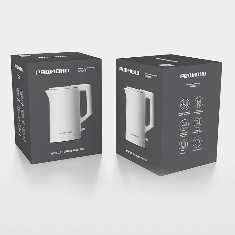 Электрический чайник РЕДМОНД KM243 (белый) - фото 8 - купить в интернет-магазине Редмонд