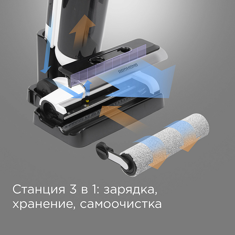 Пылесос моющий беспроводной РЕДМОНД MultiClean VH1312 (белый) - фото 5 - купить в интернет-магазине Редмонд