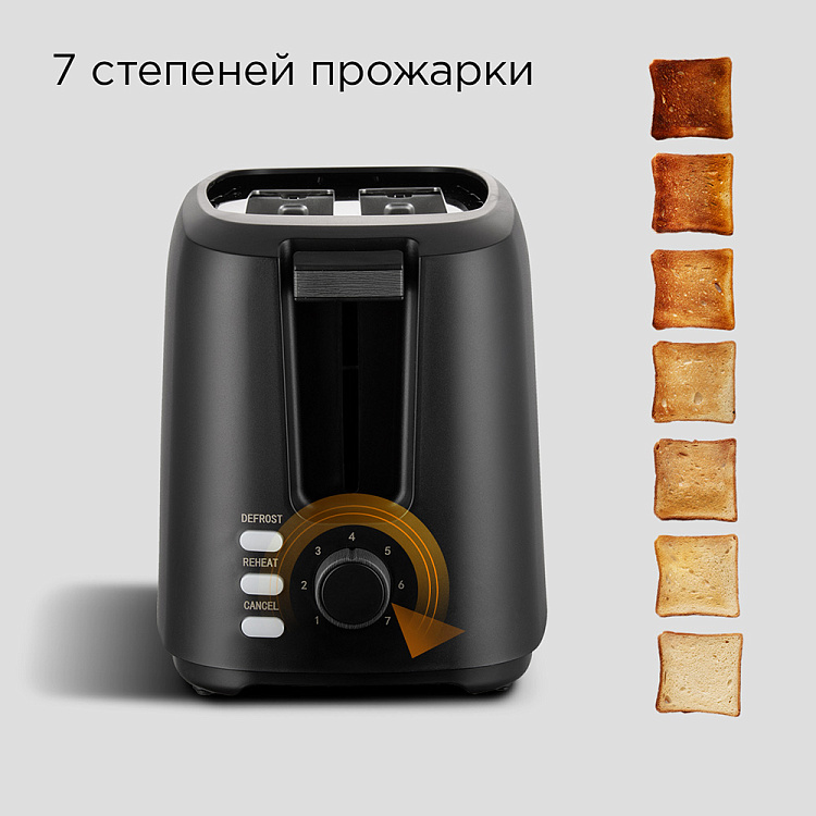 Тостер РЕДМОНД T908 (черный) - фото 2 - купить в интернет-магазине Редмонд