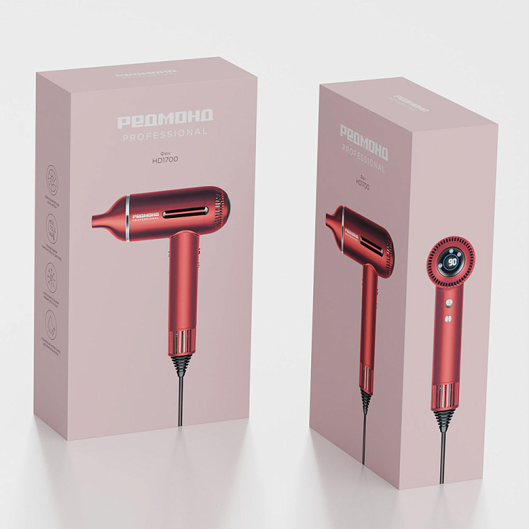 Фен РЕДМОНД HD1700 (красный) - фото 10 - купить в интернет-магазине Редмонд