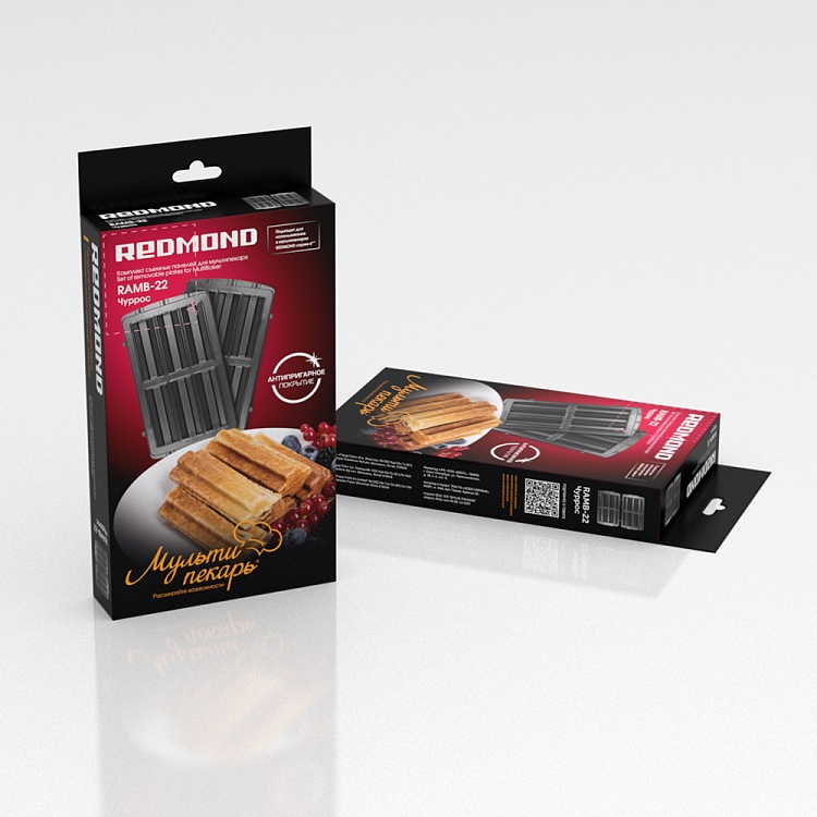 Панель "Чуррос" для мультипекаря REDMOND (форма для выпечки печенья чурроc) RAMB-22 - фото 4 - купить в интернет-магазине Редмонд