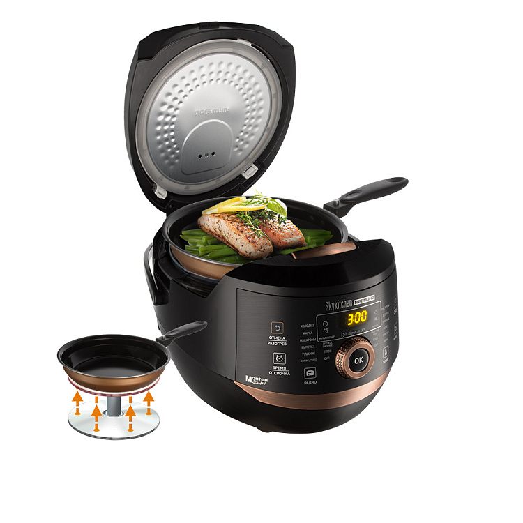Умная мультикухня РЕДМОНД SkyKitchen CB391S со сковородой - фото - купить в интернет-магазине Редмонд