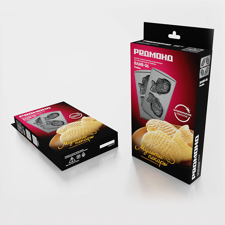 Панель "Рыбка" для мультипекаря РЕДМОНД (форма для выпечки печенья в виде рыбок) RAMB-06 - фото 4 - купить в интернет-магазине Редмонд